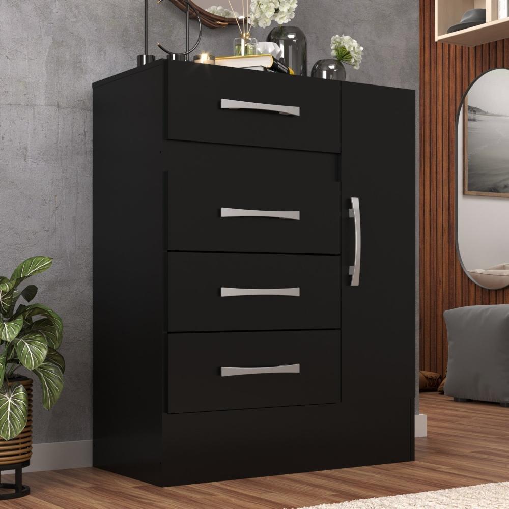 Miniatura Cômoda Sapateira Grande 4 Gavetas 1 Porta MARRON