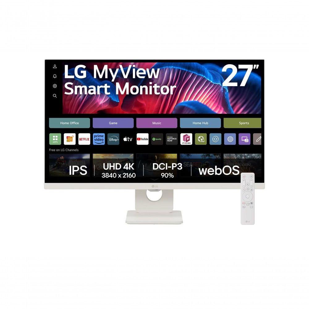 Miniatura Monitor LG Myview Smart 27SR73U-W Tela IPS 4K 27" WebOs ThinQ Home Air Play Screen Share Bluetooth