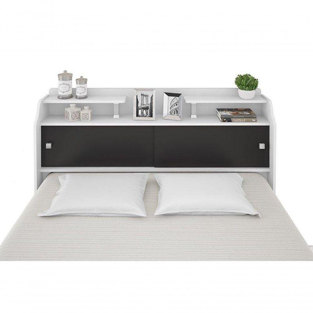 Cabeceira Elisa Casal Framar Box 1,38cm Branco / Preto