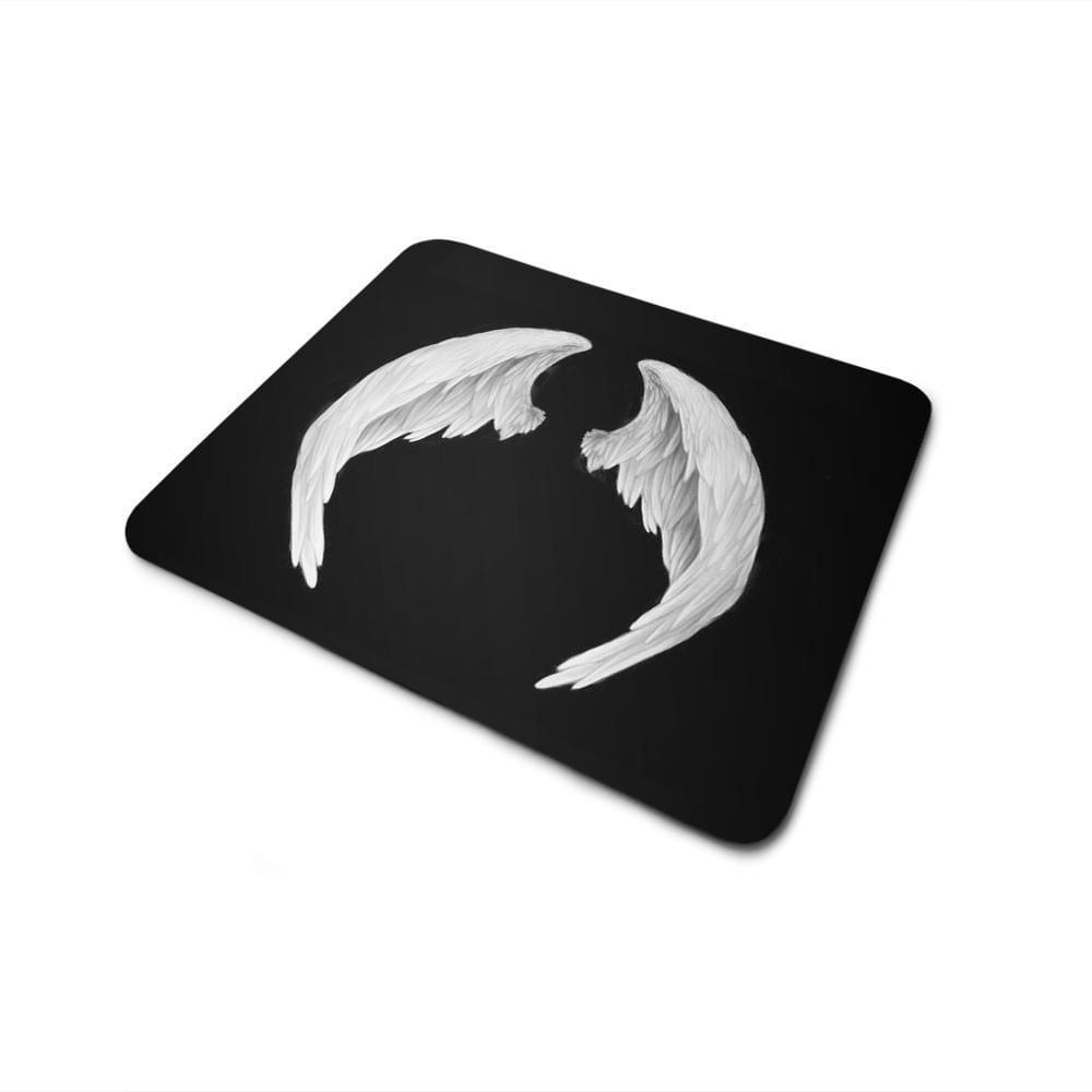Miniatura Mouse Pad Grande 21X18 Asas Fundo Preto