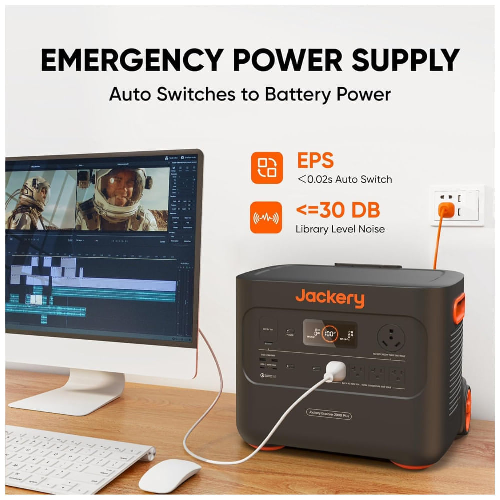 Miniatura Gerador de Energia Solar Portátil com Bateria de 2.042 Wh e Saída de 3.000 W, 110V, Jackery Explorer 2000 Plus