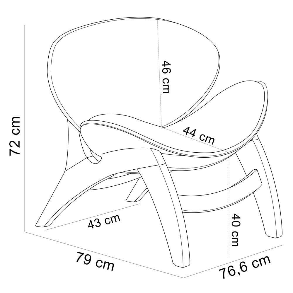 Miniatura Poltrona Decorativa Orgânica Sala Living Kadosh L02 Linho Verde Musgo