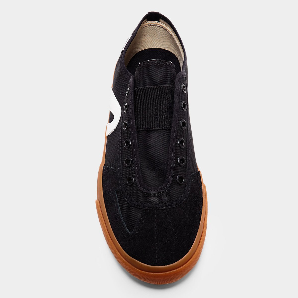 Miniatura Tênis Rainha VL 2500 Slip On Unissex Preto+Branco - 35