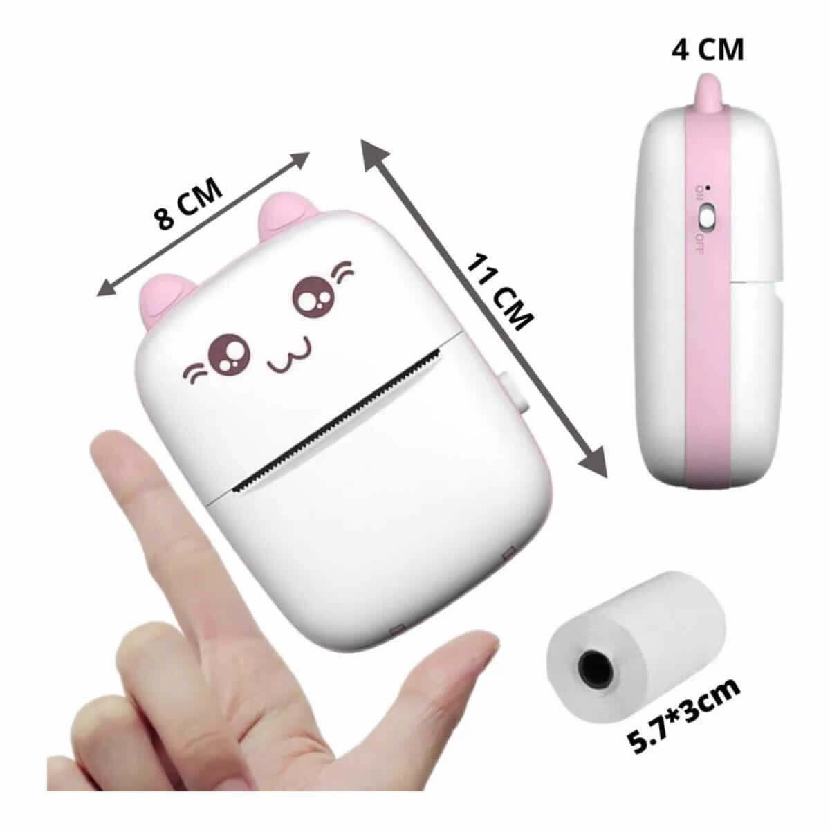 Miniatura Mini Impressora Térmica Portátil Sem Fio Bt 200Dpi Imprime