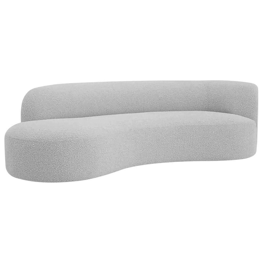 Miniatura Divã Recamier Orgânico Tokyo 200cm Lado Esquerdo Linho Cinza