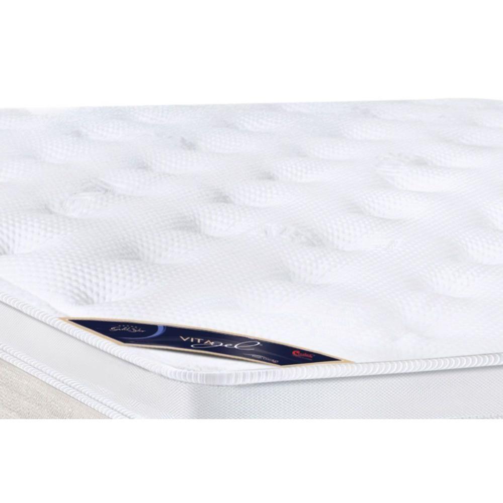 Miniatura Colchão Queen Molas Ensacadas Visco Gel Pocket Gold Star Vitagel Euro Pillow (158x198x32) - Castor