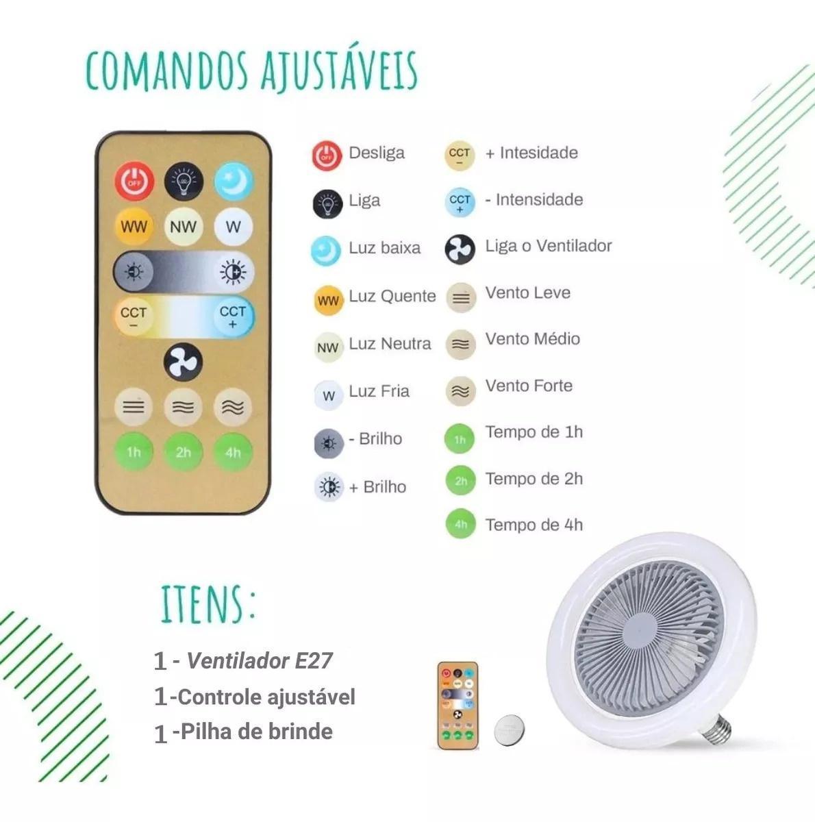 Ventilador Teto Design Contemporâneo: Luminária Led