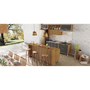 Painel de Ilha Nesher em MDF 15mm - 200cm de largura – Nature