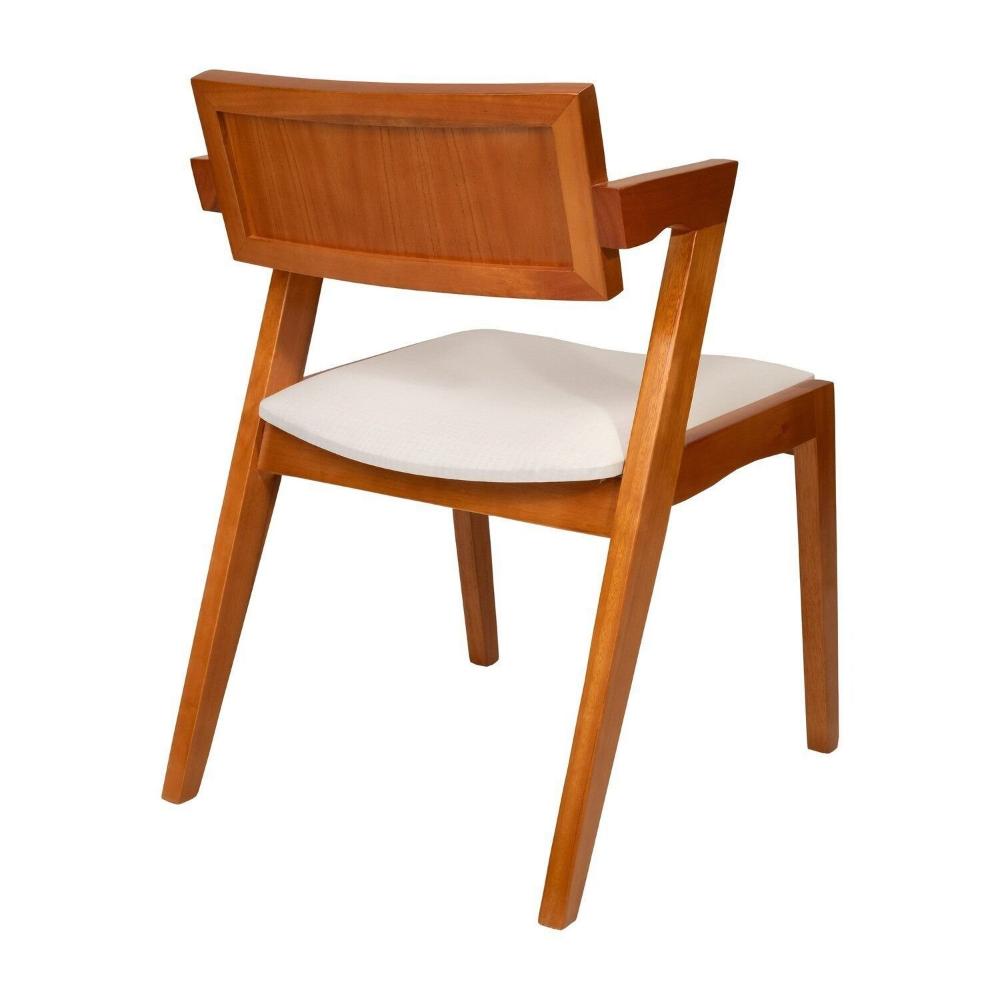 Conjunto Mesa Fortaleza com 6 Cadeiras em Madeira e Estofada Ímola Authentic Espresso Móveis Champagnhe/Off White