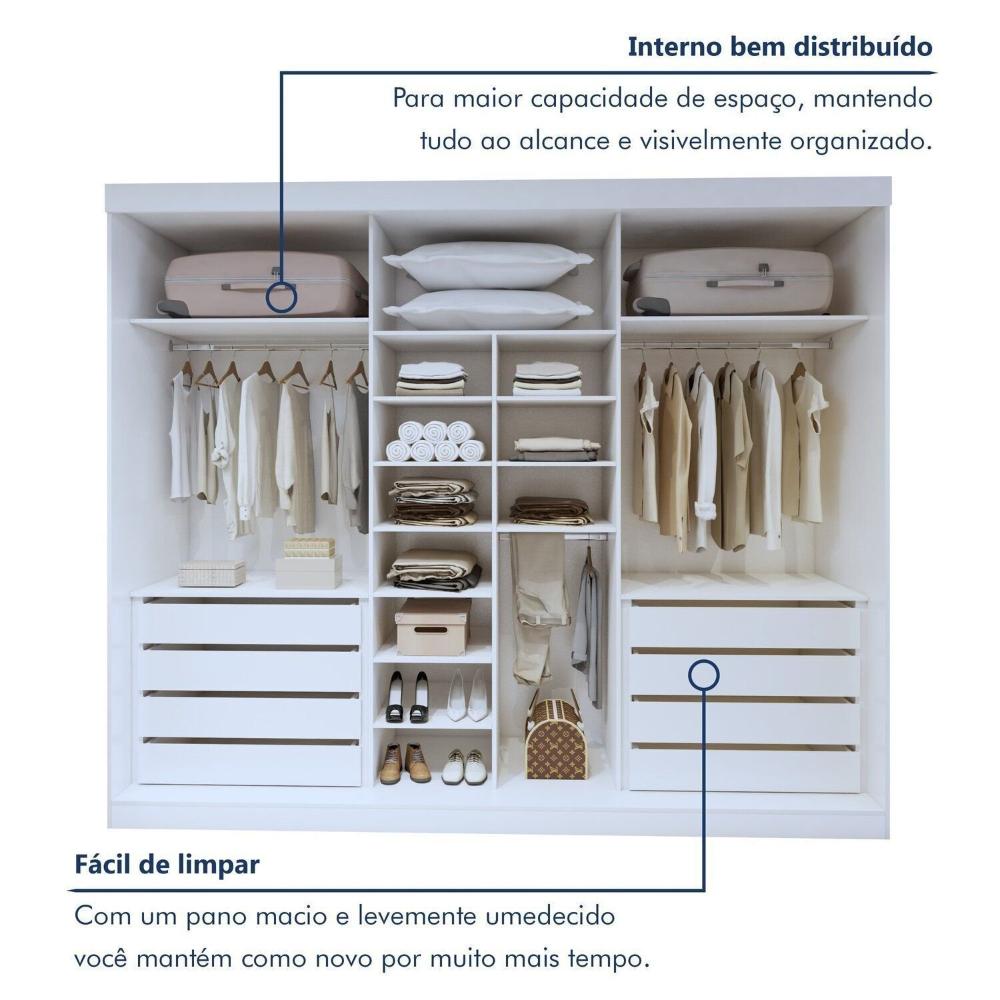 Guarda-roupa 6 Portas 100% Mdf Versatil Branco