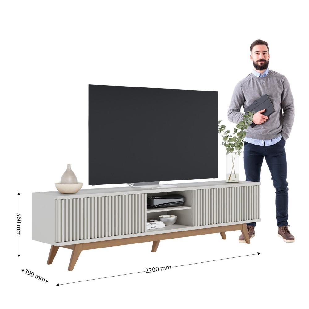 Rack Bancada 4 Portas Fortaleza Off White Matte