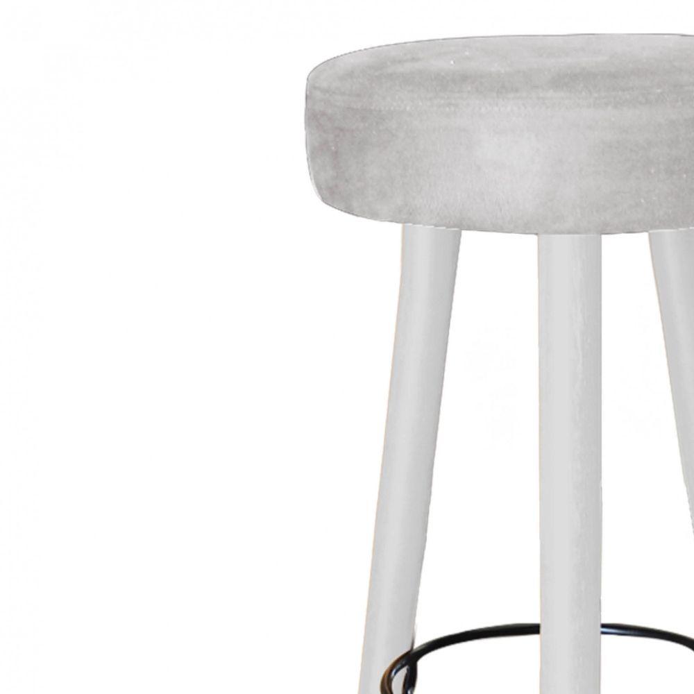 Miniatura Banqueta Alta Lia Para Cozinha Bar Balcão Bistrô Pé Palito Branco Corino Branco