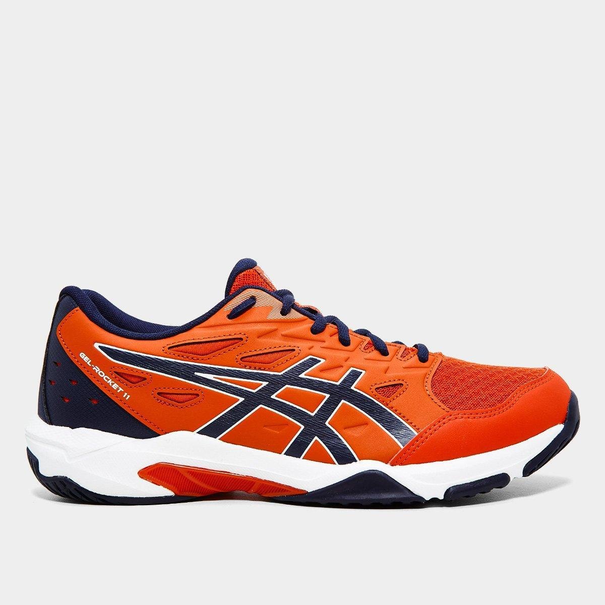 Miniatura Tênis Asics Gel-Rocket 11 Masculino Laranja+Marinho - 38