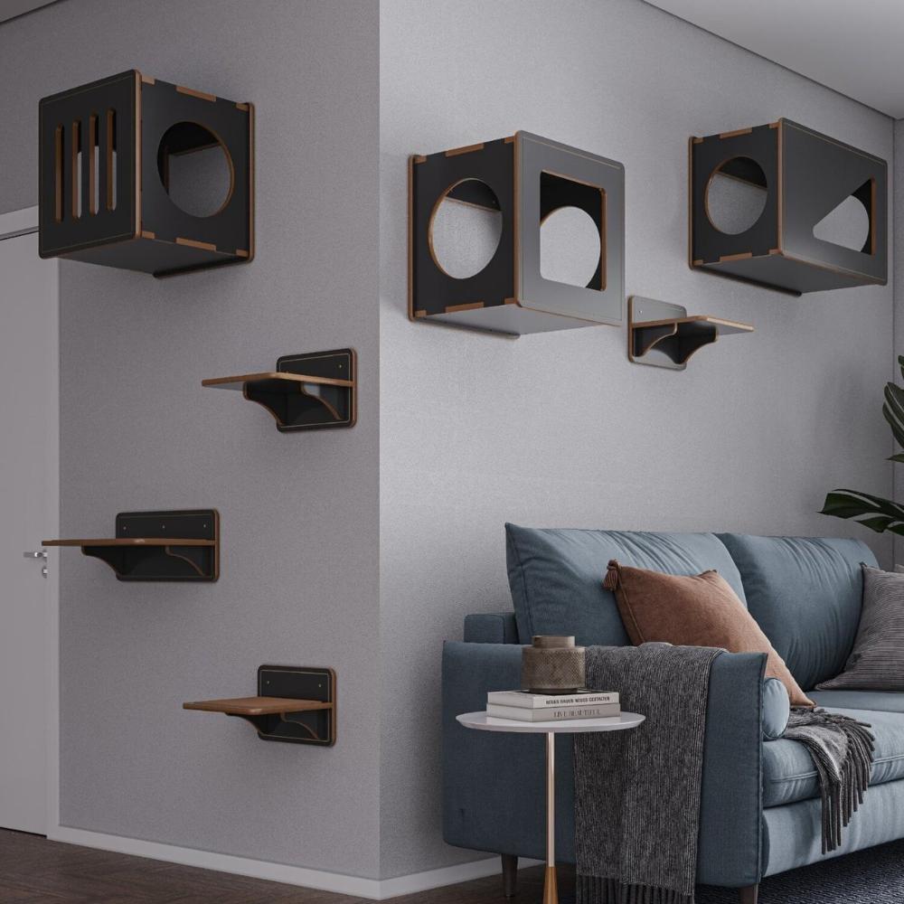 Miniatura Nicho Para Gatos Sagu - Frente Quadrado Preto