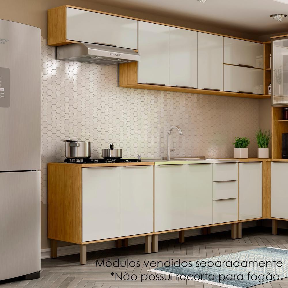 Balcao Com Tampo 80 Cm Mdp 2 Pt Vera Bve03 Marrocos Off White Mxm