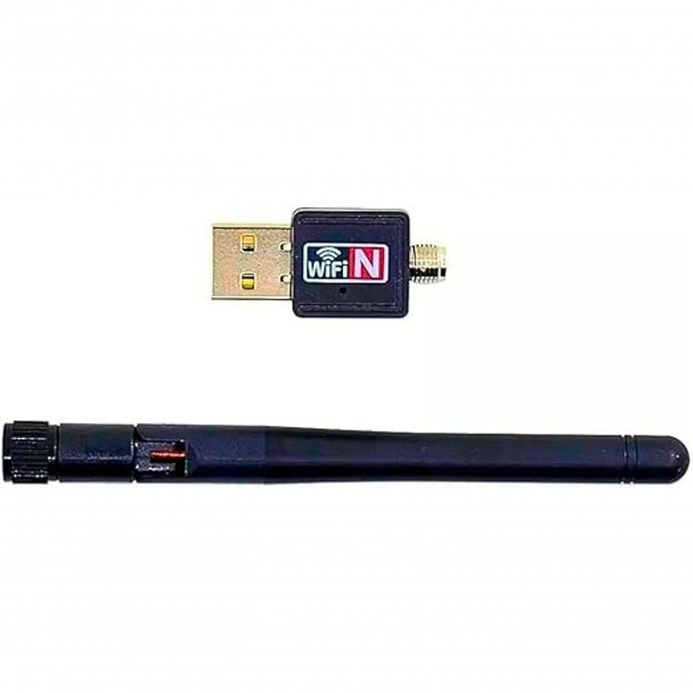 Miniatura Adaptador Usb Wireless Wi-fi Band 1.800mbps Rede 2462mhz-2.0 Ethernet Com Antena Para Computador