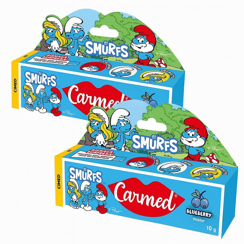 Miniatura Kit 2 Hidratante Labial Carmed Smurfs Blueberry 10G