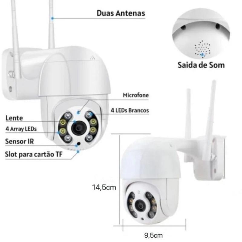 Kit 2 Wifi Ip Camera Ipc 360 Wireless Sem Fio A Prova Dágua