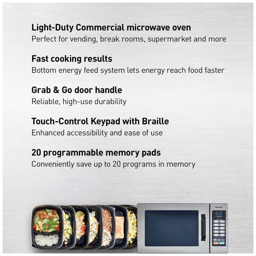 Miniatura Micro ondas 22 Litros Multifuncional de Aço Inoxidável, 1000W, 110v, PANASONIC NE 1054F, Prateado