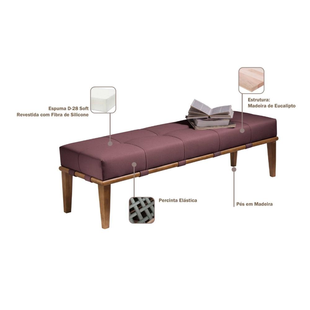 Miniatura Puff 140cm Pés Mel Livia Sofani Rosa