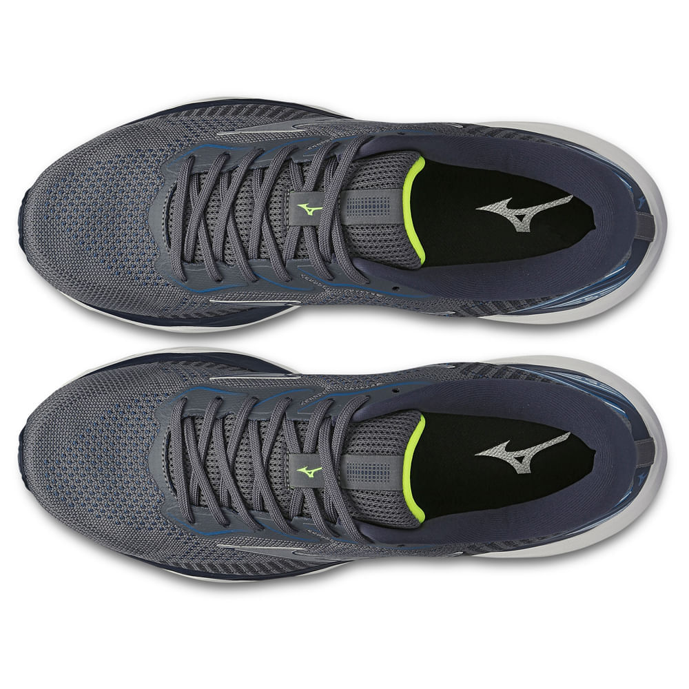 Miniatura Tênis de Corrida Masculino Mizuno Wave Falcon 5 Cinza - 38