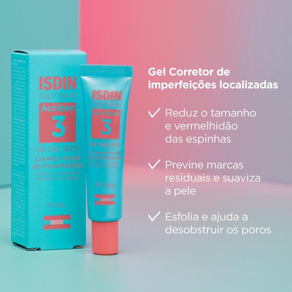 Miniatura Acniben 3 Isdin Oily Skin On The Spot Gel Secativo para Espinhas 13,8g