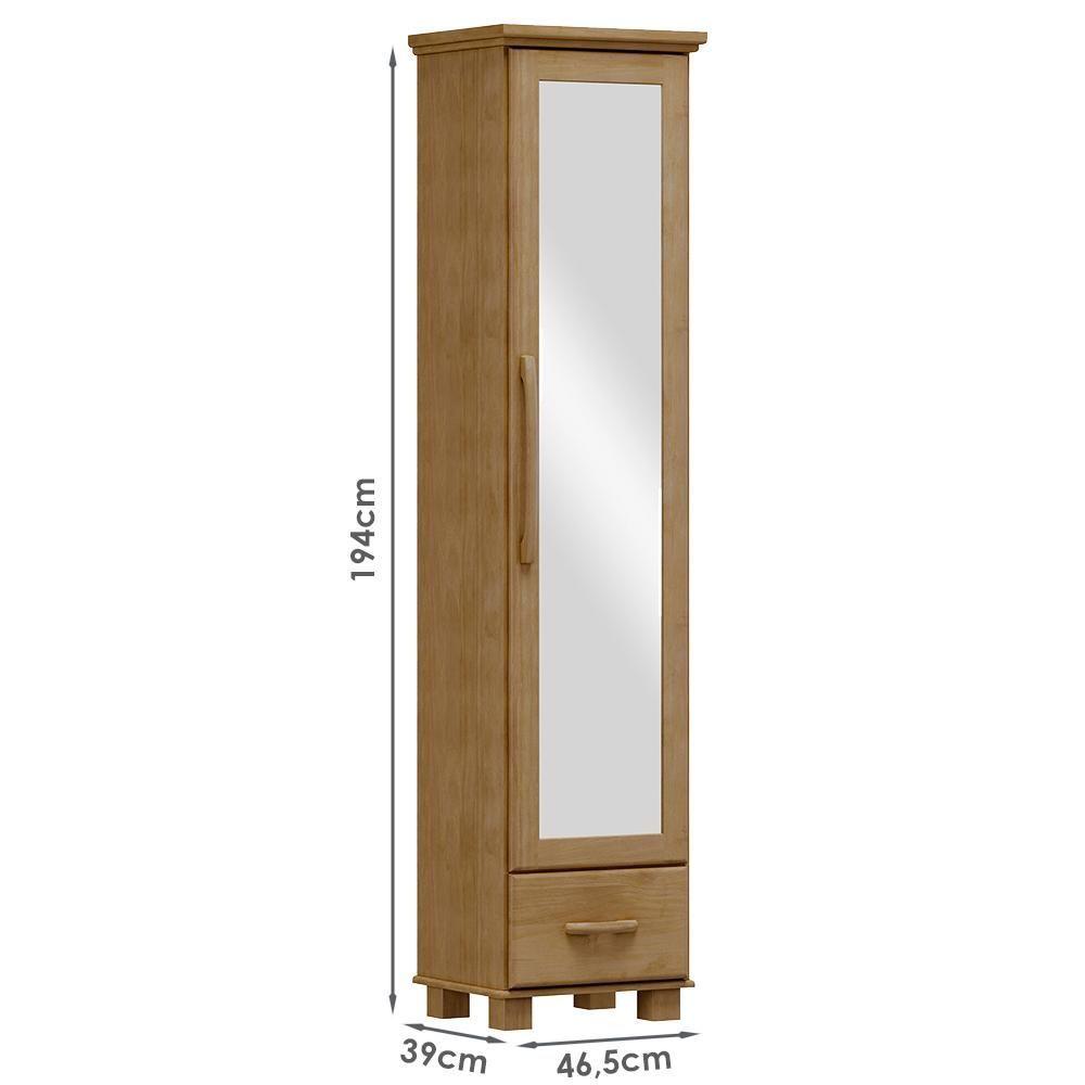 Miniatura Sapateira 1 Porta Espelho Madeira Maciça 194x47 Cm 2255 Freijo Milani Store