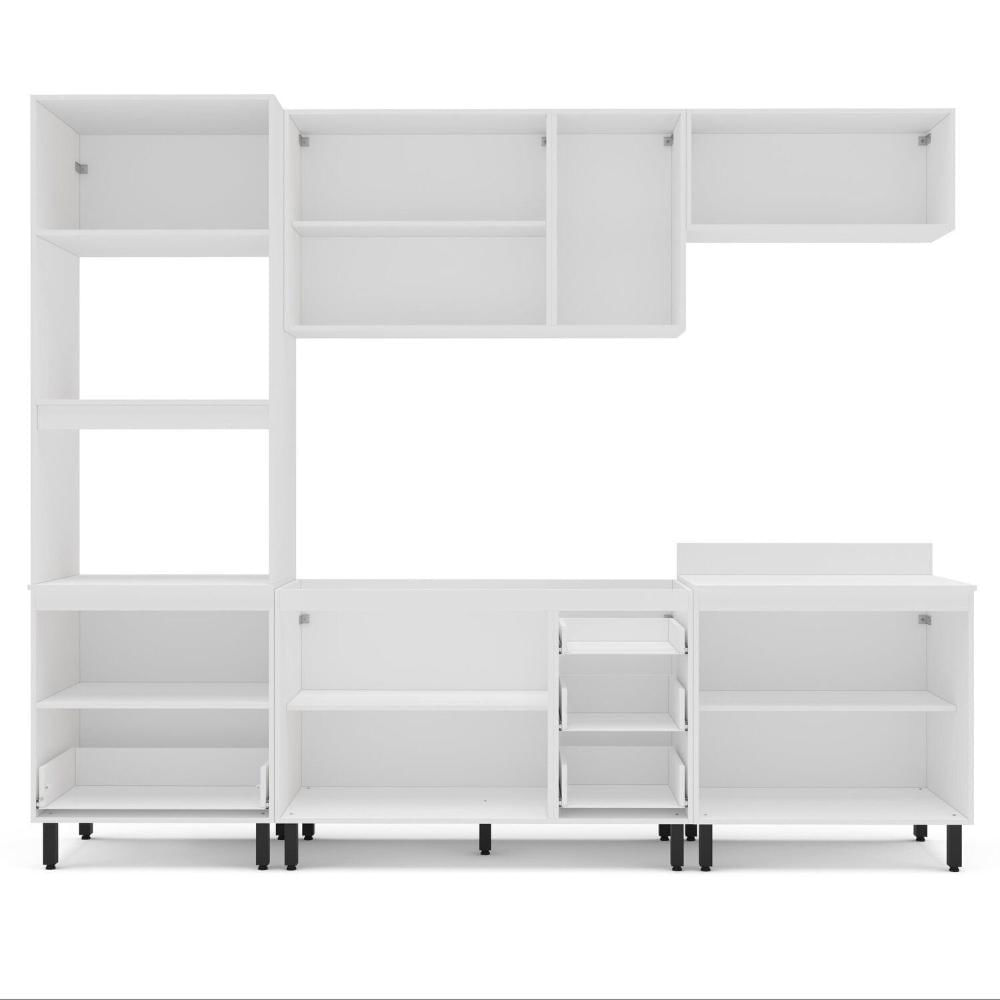 Cozinha Completa 5 Peças 224,5cmx270cm Meena Branco/Azul