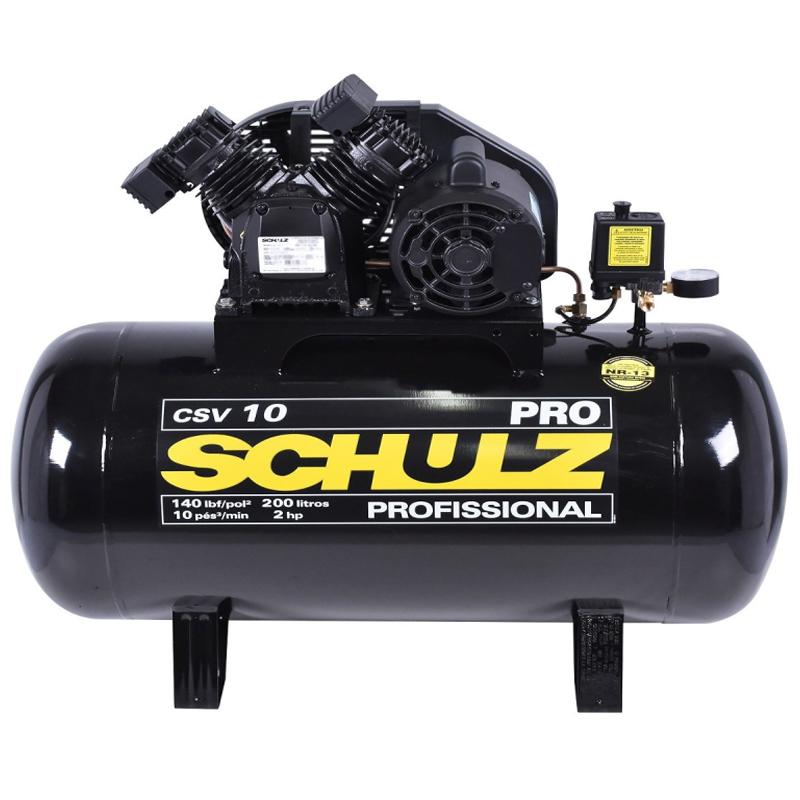 Miniatura Compressor 10 Pés 200 Litros 140 Libras 2,0 HP CSV-10/200 PRO SCHULZ 110V