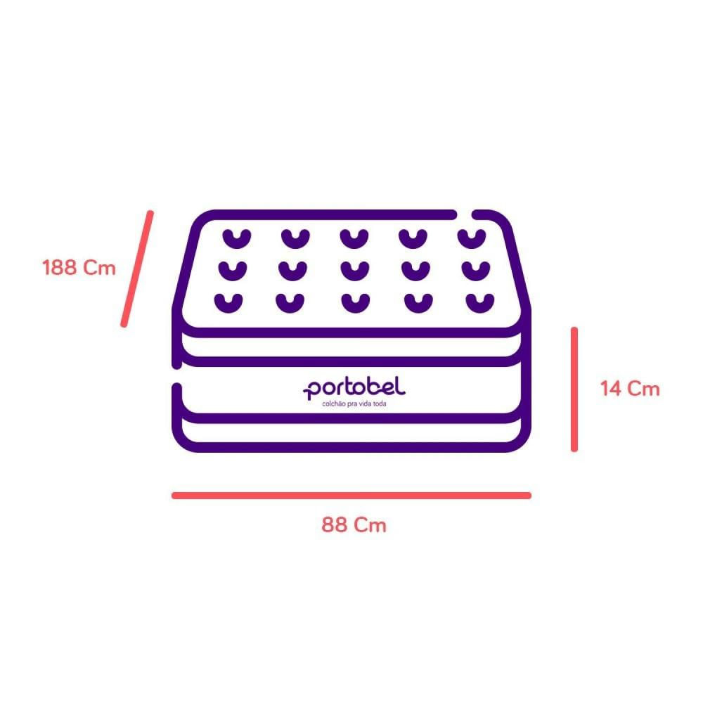 Miniatura Colchão Solteiro Espuma D33 Paris Yescasa 88x188x14cm Branco/Preto
