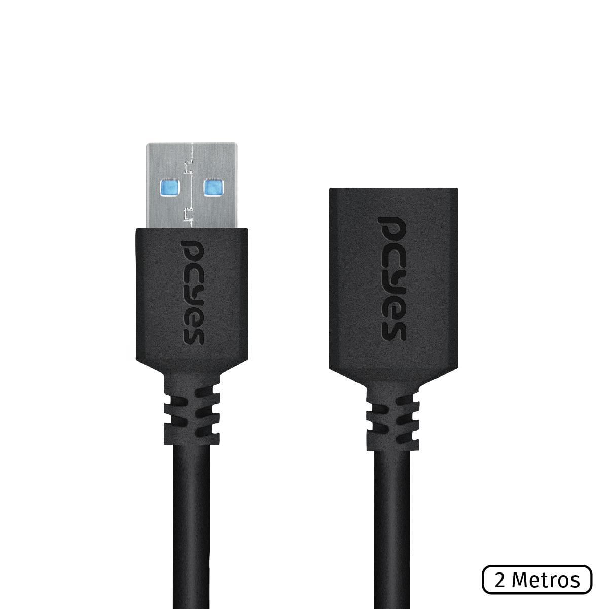Miniatura Cabo Extensor Usb A 3.0 Macho Para Usb A 3.0 Fêmea 28Awg 2 M
