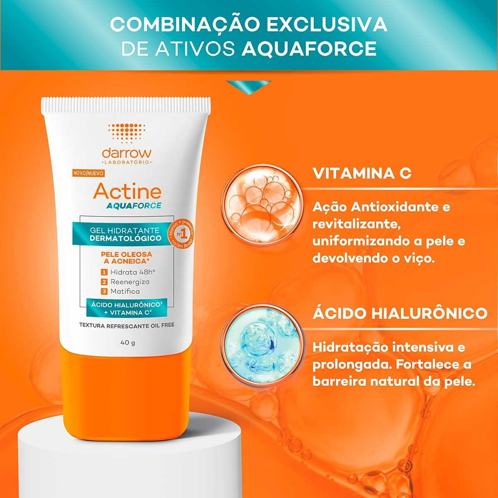 Miniatura Gel Hidratante Facial Actine Aquafluide Pele Oleosa e Acnéica 40g