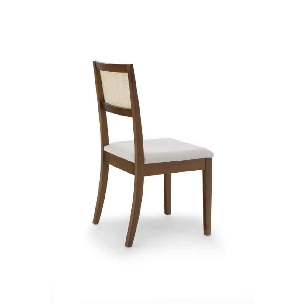 Conjunto Mesa Extensível Oval 6 Cadeiras Madeira Maciça Encosto Telado Tiê CabeCasa MadeiraMadeira Amêndoa/Off White