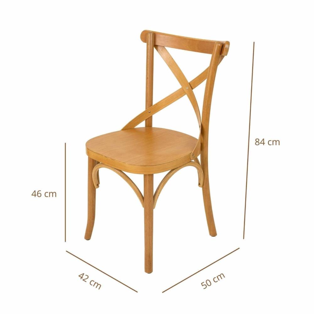 Miniatura Conjunto 4 Cadeiras de Madeira Maciça Tauarí X Texas Nozes