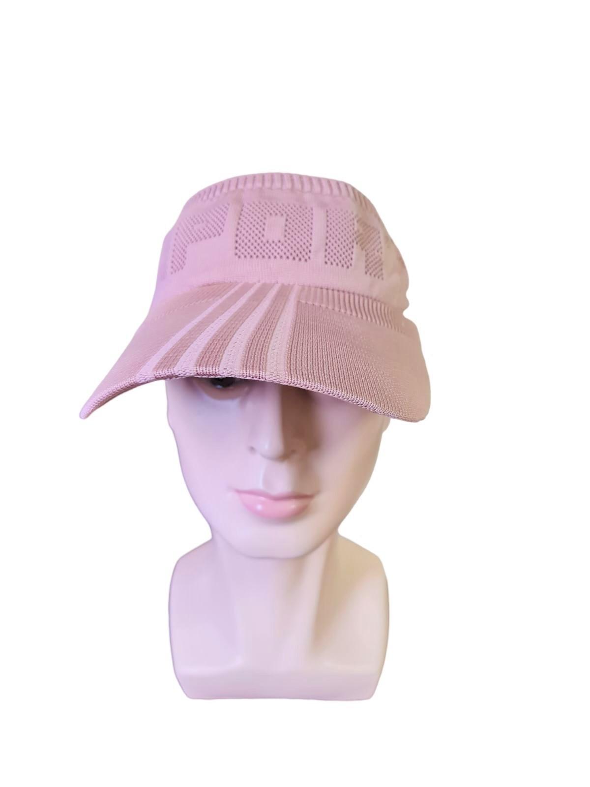 Miniatura Boné Viseira em Tricô Elástico Rosé - Lindo e Exclusivo