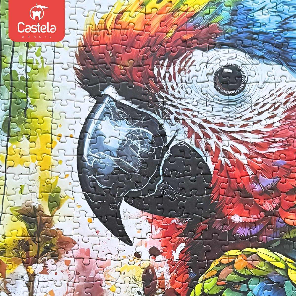 Miniatura Quebra-Cabeça De 1000 Peças Papagaio Colorido Animal Castela