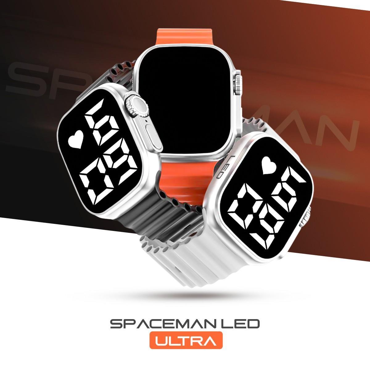 Miniatura Relógio Feminino Orizom LED Ultra Prata | Pulseira Silicone | Caixa Premium