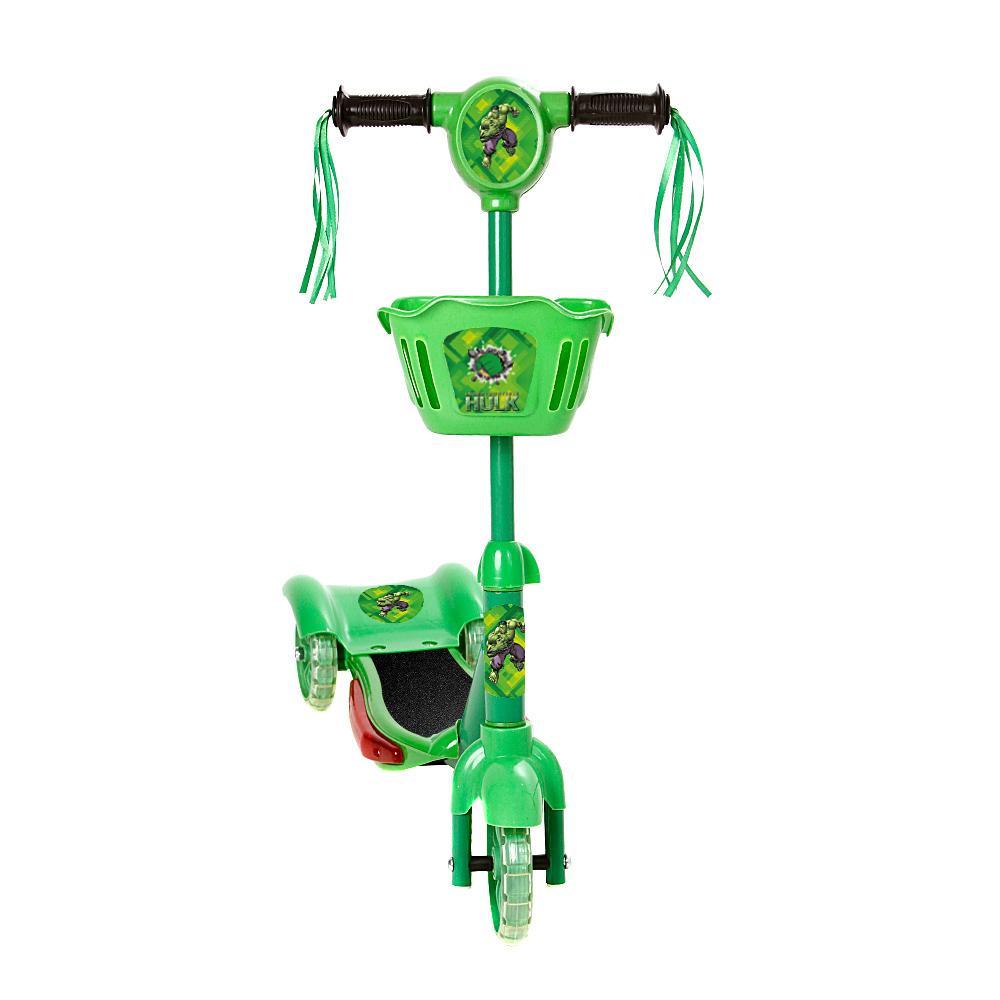 Miniatura Brinquedo Patinete Infantil Hulk 3 Rodas Com Luz E Som