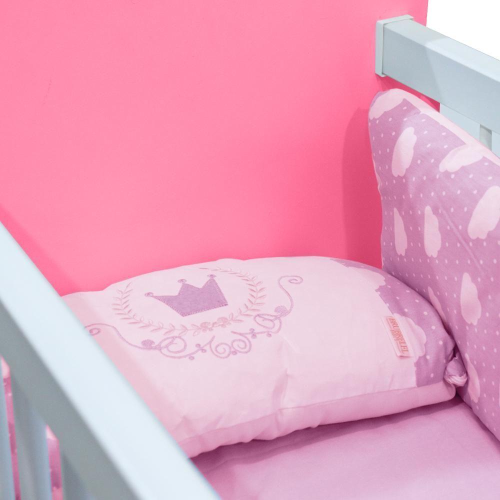 Mini Berço Portátil Moisés Varias Cores Com Colchão E Rodinhas Com Trava - Branco/rosa Branco/rosa