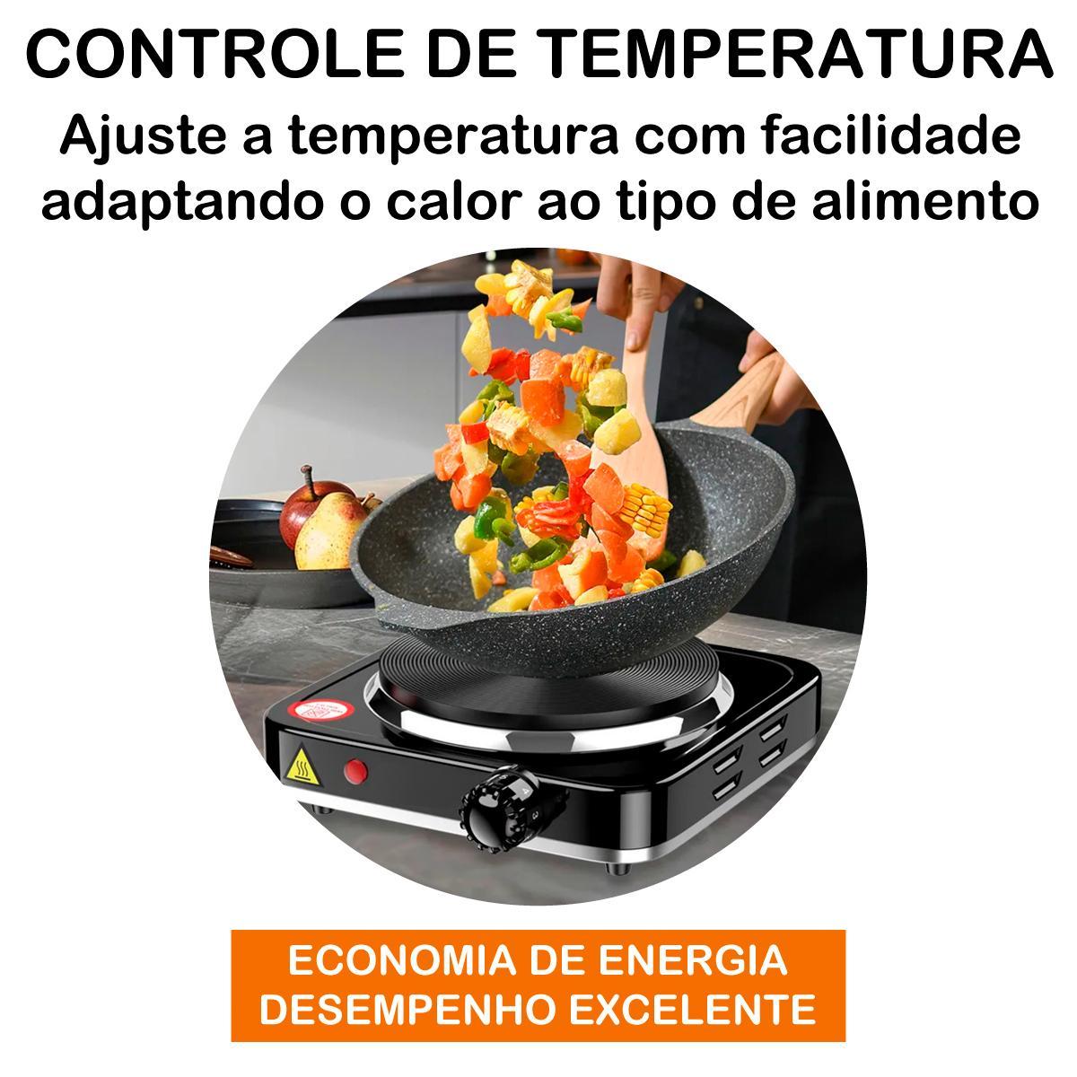 Miniatura Fogão Elétrico Portátil 1 Boca 1000W Para Mesa Camping 127V