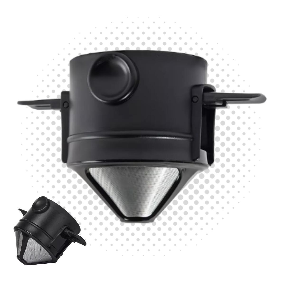 Miniatura Mini Cafeteira Portátil Coador Filtro Inox Reutilizável Café