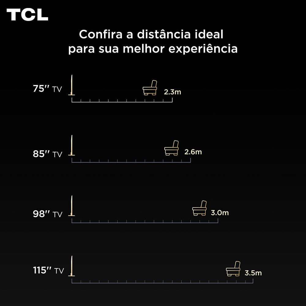 Miniatura Smart TV TCL 65 Polegadas 4K UHD QLED Google TV 65P7K Preto - Bivolt