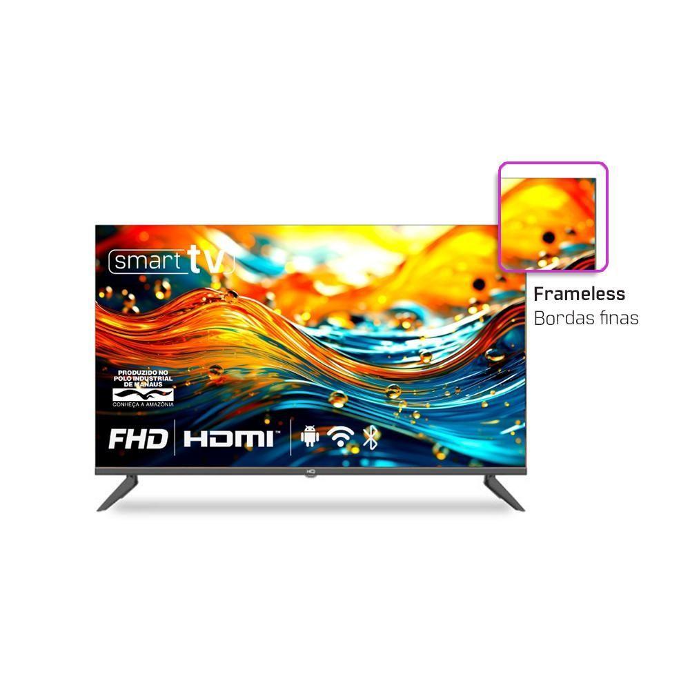 Miniatura Smart TV HQ 43 Full HD Tela Sem Bordas Sistema Android Design Slim HQS43NKHM Bivolt