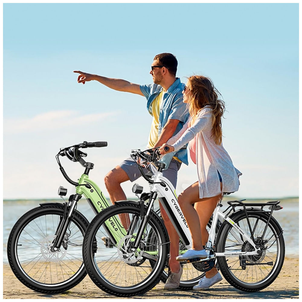 Bicicleta Elétrica 1000 Peak para Adultos, Autonomia de até 80 Quilômetros com Bateria Removível, E-bike de 26'' com 7 Velocidades para Praia, Neve e