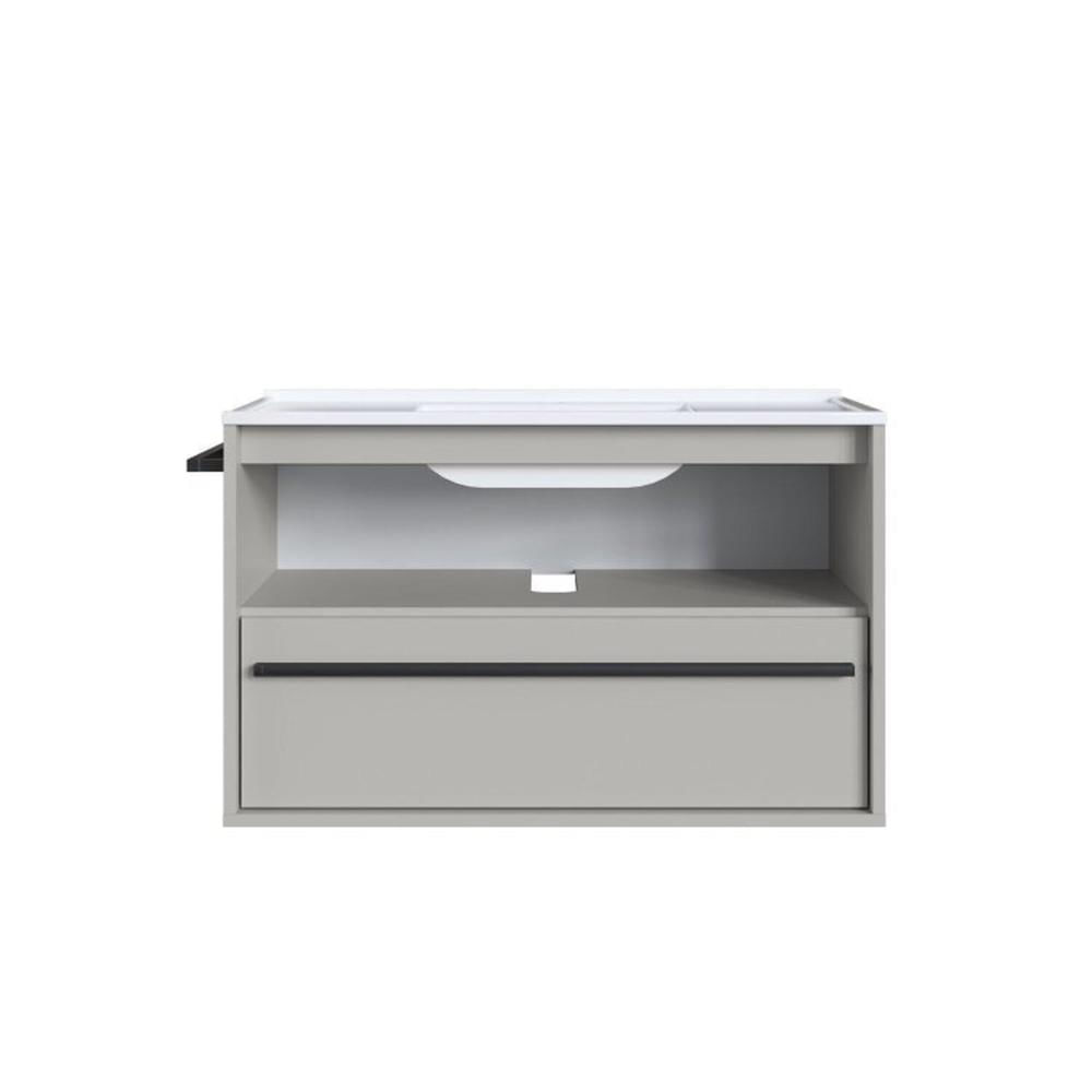 Conjunto para Banheiro Gabinete Suspenso 80cm com Toalheiro Lavatorio e Espelheira Cj8030.20 Arenas