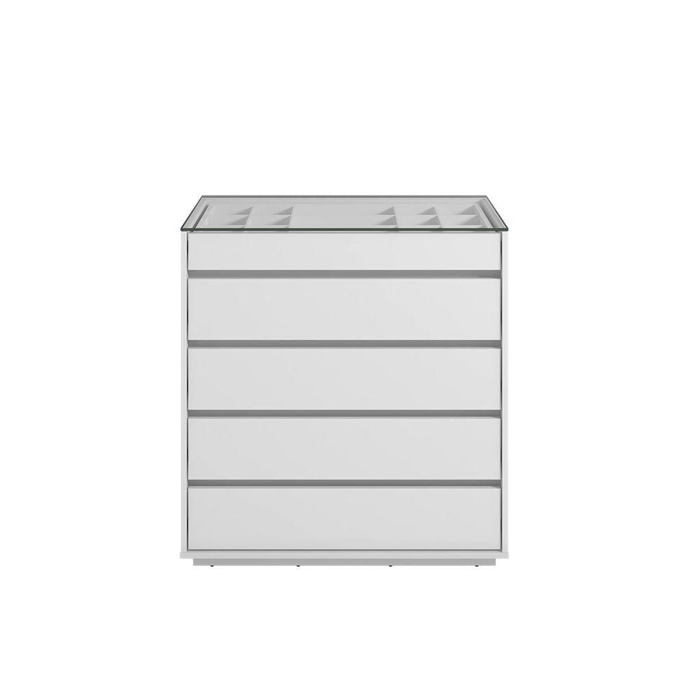 Miniatura Cômoda Organizadora Ellie 5 Gavetas - D'rossi Cor Cinza Pérola