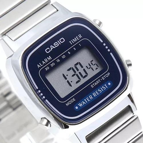 Miniatura Relógio Casio Vintage LA670WA-2DF Prata Feminino