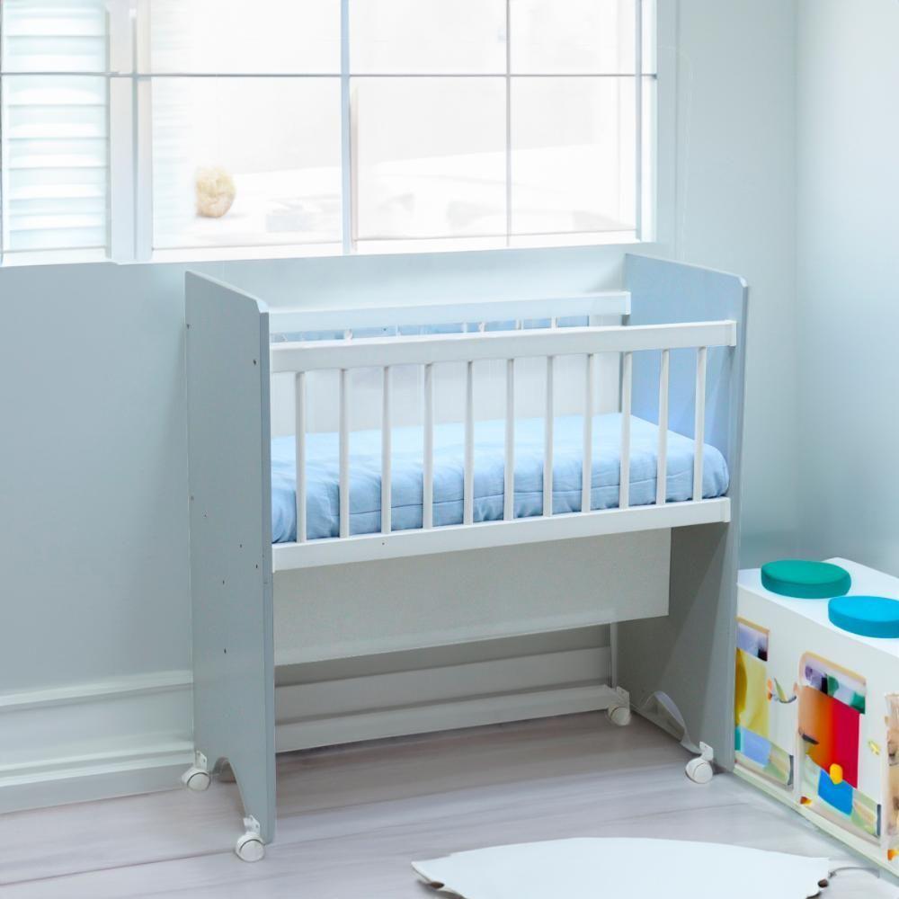 Mini Berço Portátil Moisés Varias Cores Com Colchão E Rodinhas Com Trava - Cinza Cinza