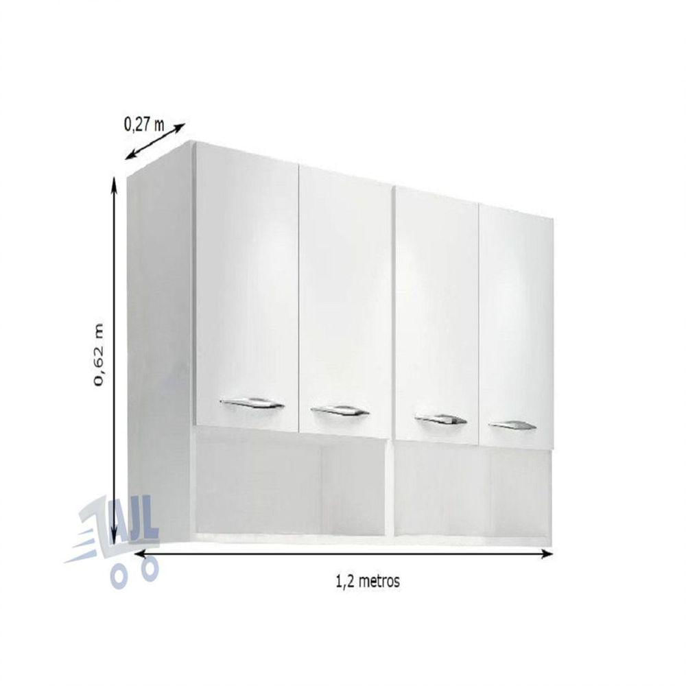 Miniatura Módulo Aéreo De Parede Com 4 Portas Branco