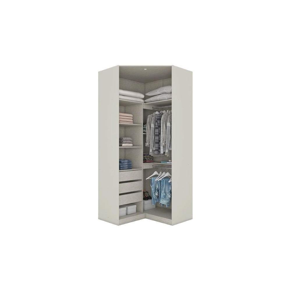Miniatura Guarda Roupa Closet De Quarto De Canto Oblíquo Mc05 Seletto C- 2 Portas E 3 Gavetas Areia - Henn